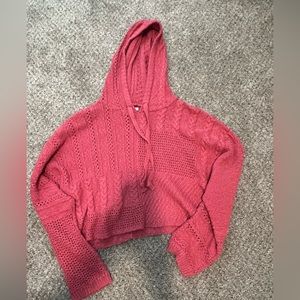 Cropped hooded sweater